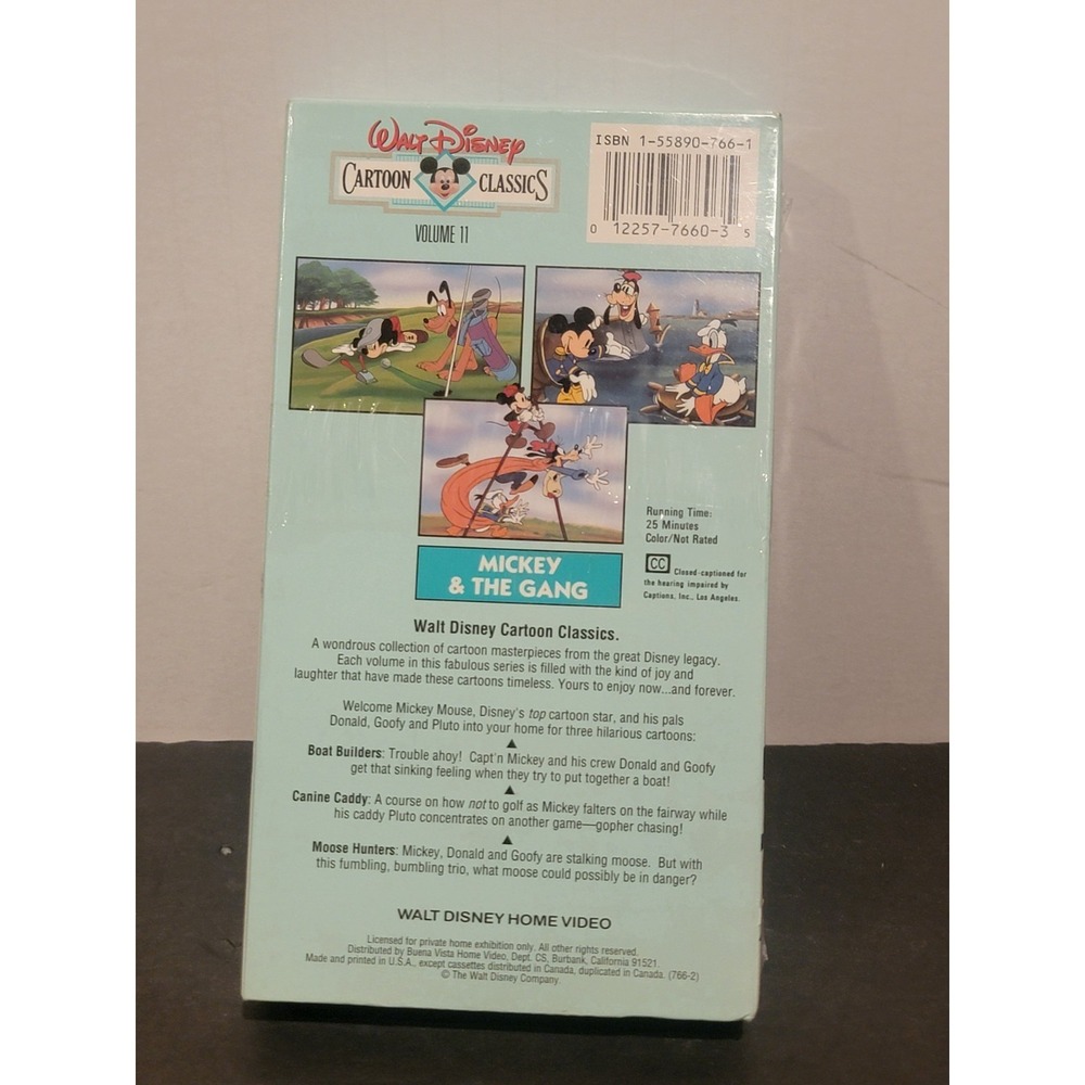 Vtg 1991 Walt Disney Cartoon Vhs Tape Classics V. 11 Mickey the Gang New Sealed - Picture 3 of 4
